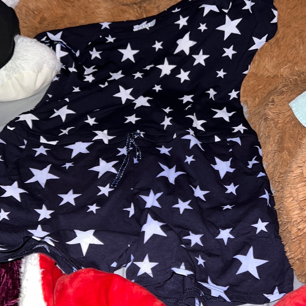 Exist navy and white stars romper
